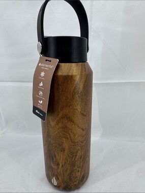 NWT elemental Core Woodgrain Logo Stainless Steel 40 oz Insulated Water Bottle